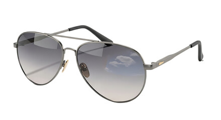 Elegant Aviator Sunglasses with Silver Frame and Graduated Tint Lenses Stylish Accessory