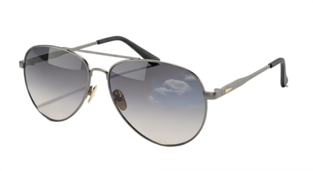 Elegant Aviator Sunglasses with Silver Frame and Graduated Tint Lenses Stylish Accessory