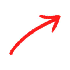 Hand drawn crayon red arrow