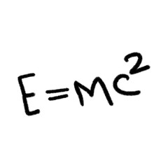 Fototapeta premium Hand drawn crayon formula E=mc2 text 