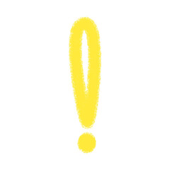 Hand drawn crayon yellow exclamation mark