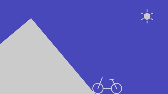 Making the impossible possible perseverance hard work not giving up personal development concept with a bike climbing on a hill mountain motion graphic video