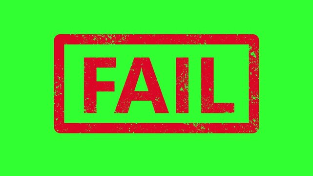 Fail stamp grunge text animation 4k Background. Stamp Animation Grunge Rubber Text Effect with Transparent Alpha Channel. zoom and hit effect Rubber Stamp motion design. 4K resolution