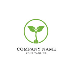 Green Sprout Logo Symbolizing Growth and Nature.