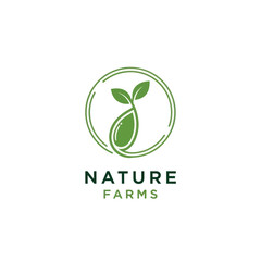 Nature Farms logo with a green sprout and seed inside a circle.