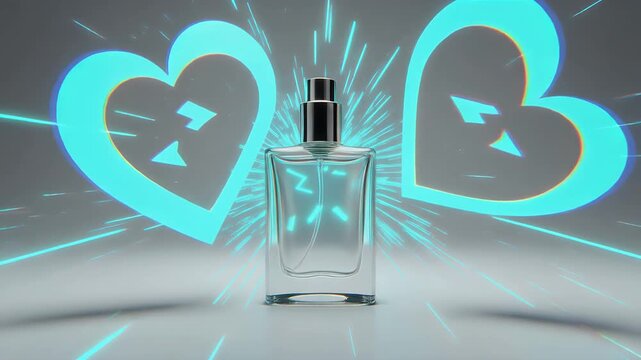 Glitched Heart Hologram Perfume Bottle &ndash; Emo Neon Burst