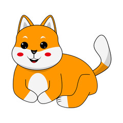 Baby Dog Character in Cartoon Design Style. Vector Illustration