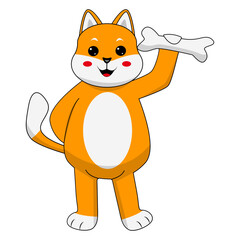 Baby Dog Character in Cartoon Design Style. Vector Illustration