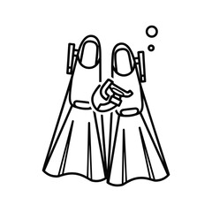 Pair of diving flippers isolated on for swimming underwater © Toriqul