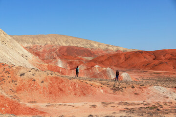 Beautiful mountains of different colors in Khizi. Khizi region. Azerbaijan.