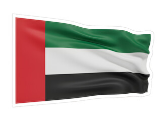 Obraz premium Waving united arab emirates flag isolated on transparent background isolated on transparent background