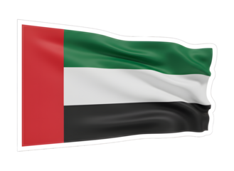 Waving united arab emirates flag isolated on transparent background isolated on transparent background