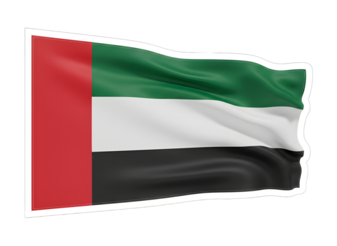 Waving united arab emirates flag isolated on transparent background isolated on transparent background