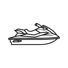 Outline icon of jet ski isolated on for water sport activity