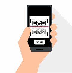 illustration of qr code scanning