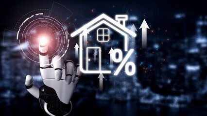 Real estate investment profit illustration showing rising house value, property return, and real...