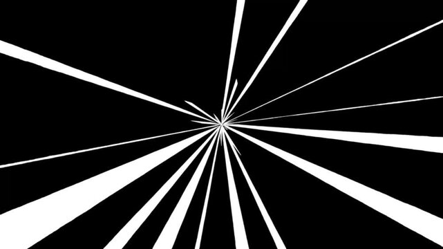 Anime speed line background animation on black. Radial Comic Light Speed Lines Moving