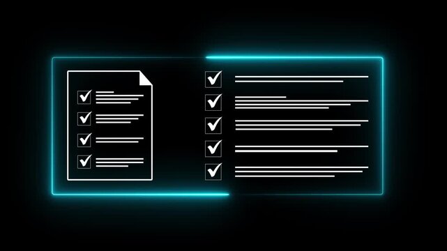 checklist and clipboard task documentation management, checklist questionnaire assessment form, online exam Choosing the right answer in the exam of document animation