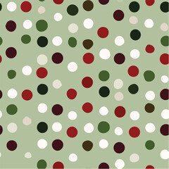 Seamless pattern of Christmas polka dot grid pattern