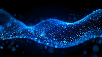 Abstract Blue Technology Background with Snowflakes