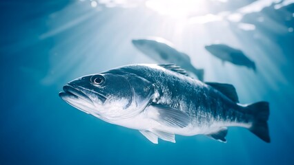 Underwater Fish with Sunlight Rays