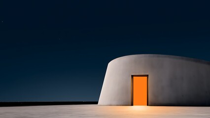 Modern Architecture Concept with Starry Sky and Copy Space