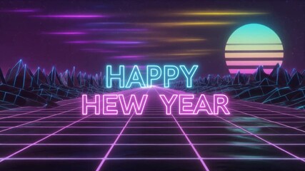 3d render of a happy new year on digital background