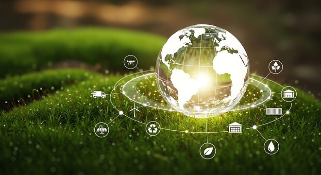 Global network for sustainable development and eco-friendly technology on green moss