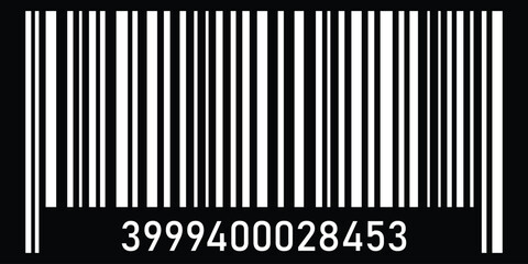 Barcode icon design. Realistic barcode. Simple fake bar code. Bar code for web design. Vector illustration.