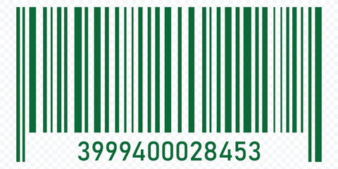 Barcode icon design. Realistic barcode. Simple fake bar code. Bar code for web design. Vector illustration.