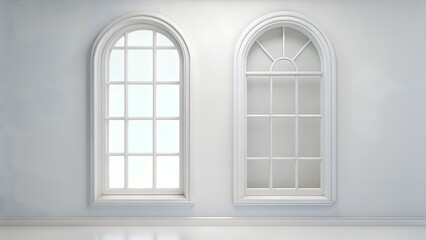 White Decorative Window Panel On Studio White Background