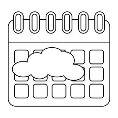 Icons set Calender, clock and bell, lock and pencil on calendar sheet thin black symbols vector illustration.