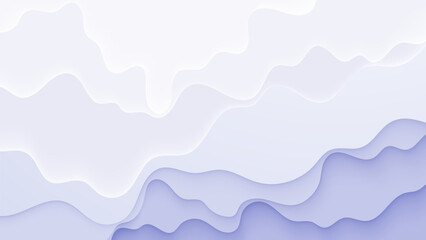 Abstract white sky background with soft cloud waves and flowing light curves