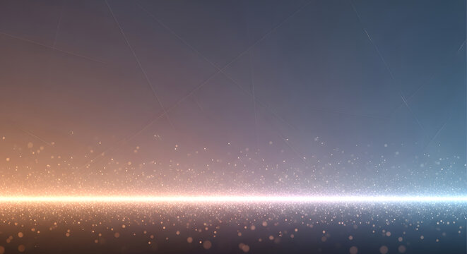 Abstract glowing particles light beam and gradient background