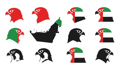 UAE National Emblem Falcon Head Vector Collection.
