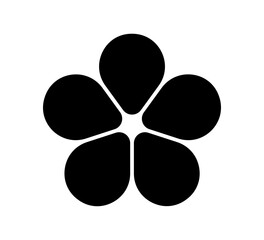 Flower diagram with 5 petals. Flower with five leaves flat shape icon. Infographic circle diagram. Pie chart. Round wheel chart. Vector illustration isolated on white background.