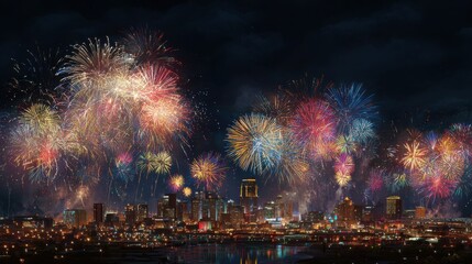 celebrate 2026 new years eve with dazzling fireworks over a paper city skyline view