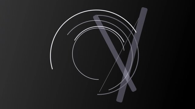 Abstract geometric design featuring intersecting lines and concentric circles on a dark background, creating a modern and minimalist visual composition - Powered by Adobe