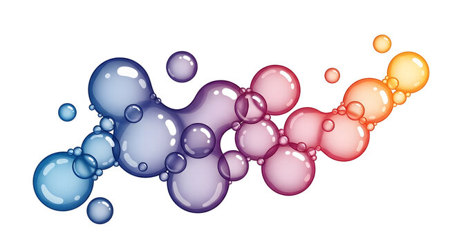 Vibrant gradient bubbles abstract fluid shape liquid texture