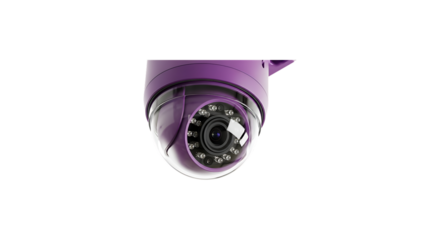Dome security camera surveillance system isolated on transparent background