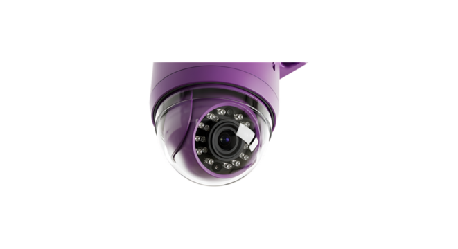Dome security camera surveillance system isolated on transparent background