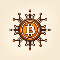 Bitcoin symbol represents investment in stock market with modern design showcasing digital currency technology