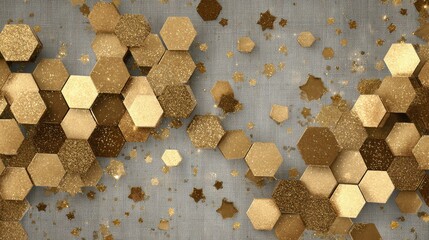 hexagonal stars on a linen backdrop decorative elements for festive occasions
