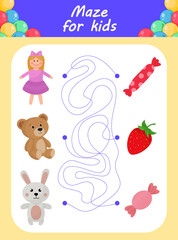 Learning maze preschool kids educational activity vibrant design