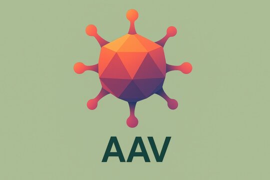 Abstract representation of an AAV virus in geometric form illustrating modern biotechnology concepts showcasing innovation in genetic research and therapeutic development