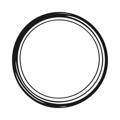 Hand drawn brush stroke circle, Round frame, Doodle circle