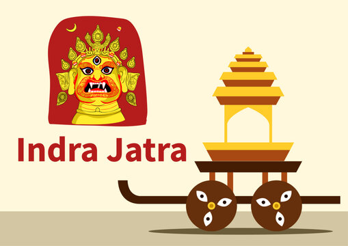 Indra Jatra Festival Vector Image