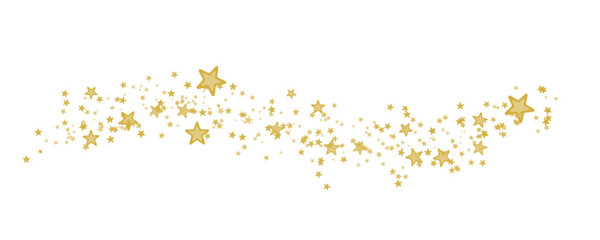 a scattering of golden stars, a celestial cascade. Vector stock illustration 