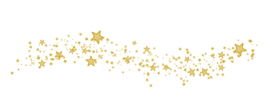 a scattering of golden stars, a celestial cascade. Vector stock illustration 