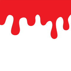 Red dripping liquid border vector